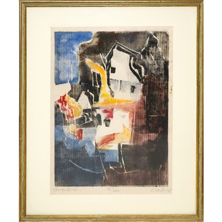Astratto nero giallo rosso e blu, 20th secolo