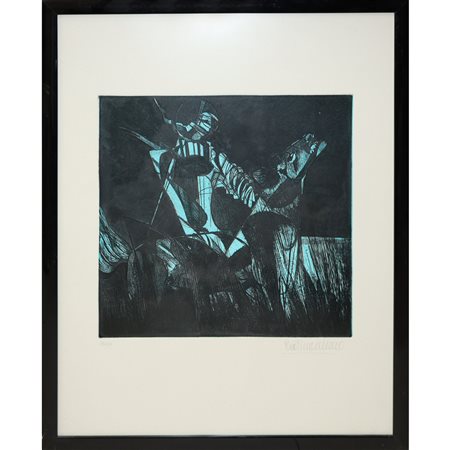 Finocchiaro  Pino (Catania 13/10/1937)  - Cavaliere nero e azzurro, 1980s
