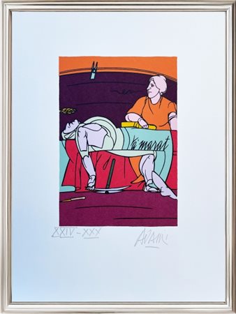 Valerio Adami, "Marat", 2010, Litografia su carta Edizione 08/30 cm 24 × 32...