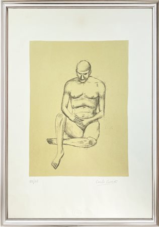 Carlo Carrà, “Nudo”, 1961, Litografia su carta cm 45,5 x 65 Edizione 123/125,...