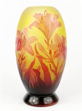 Emile Gallè (1846 - 1904), Vaso in vetro policromo, manifattura Gallé, prima...