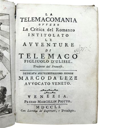 La Telemacomania ovvero La Critica del Romanzo Intitolato Le Avventure di Telemaco Figliuolo d'Ulisse, 1751