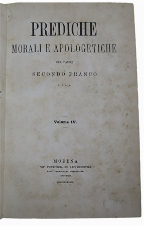 Secondo Franco - Prediche morali ed apologiche, 19° secolo