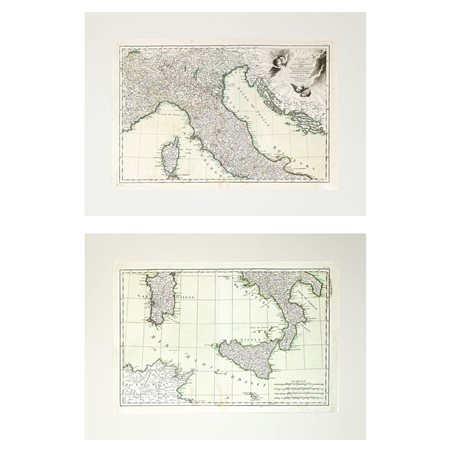 Two Part Map of Italy (Nord-Sud), 18° secolo 1782