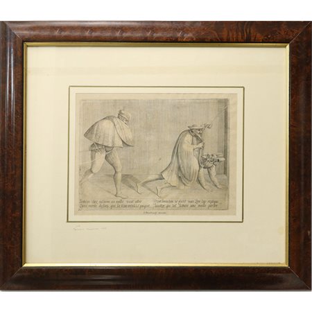 Zany sale sulle spalle di Pantalone come fosse un mulo, France 1500