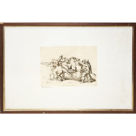 Bartolomeo Pinelli (Italian 1781 - 1835)  - Donna assalita da briganti
