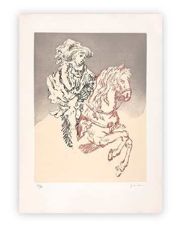 GIORGIO DE CHIRICO (1888-1978) - Paggio a cavallo, 1972
