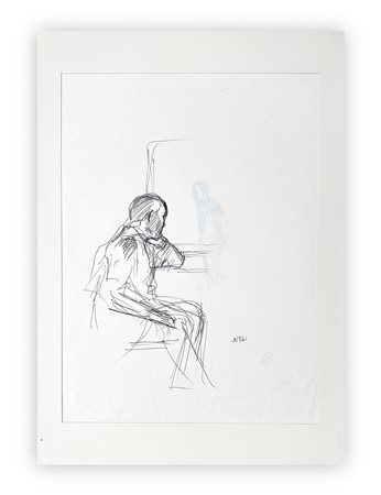 ALBERTO SUGHI (1928-2012) - Uomo Seduto In Nero, 2002