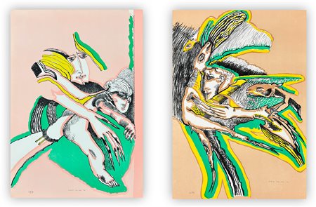 REMO BRINDISI (1918-1996) - Lotto unico di 2 litografie