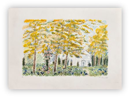 MICHELE CASCELLA (1892-1989) - Senza Titolo (Casa tra gli alberi)