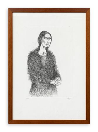 GIULIANO VANGI (1931) - Maddalena con la pelliccia
