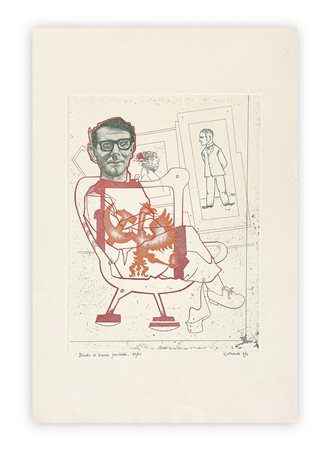 GIUSEPPE GUERRESCHI (1929-1985) - Ritratto di Danilo Montaldi, 1972