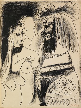 Pablo Picasso (1881-1973), Le vieux roi, 1959, litografia originale, cm...