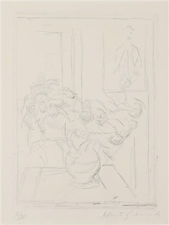 Alberto Giacometti (1901-1966), Bouquet 2, acquaforte, cm 26x19,5 firmato in...