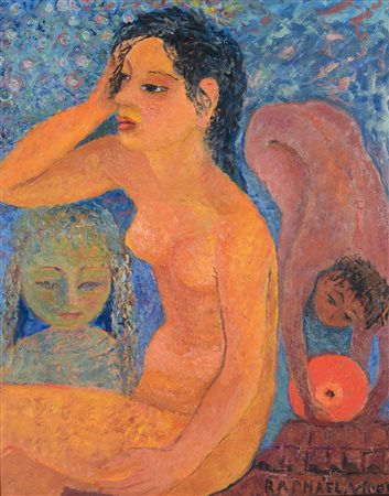 Antonietta Raphael Mafai (1895-1975), Senza titolo, 1963, olio su tavola, cm...