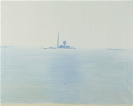 Virgilio Guidi ( 1892-1984), San Giorgio, 1981, olio su tela, cm 40x50...