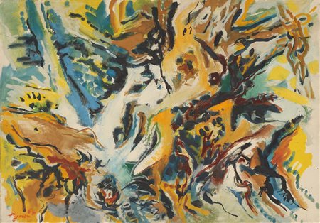 Edouard Pignon (1905-1993), Tronc d'olivier, 1964, olio su tela, cm 65x92...