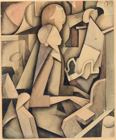 Albert Gleizes (1881-1953), Figure, 1921, acquerello su cartoncino, cm...