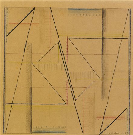 Bice Lazzari (1900-1981), Astrazione di una linea n.1,1925, matite colorate...
