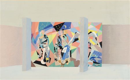 Gino Severini (1883-1966), Bozzetto preparatorio per mosaico delle Clinica...