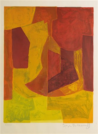Serge Poliakoff (1900-1969), Composition rouge, jaune et marron, anni '60,...