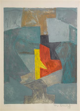 Serge Poliakoff (1900-1969), Composition, anni 60, litografia a colori, ed....