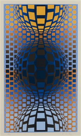 Victor Vasarely (1906-1997), Senza Titolo, serigrafia a colori, cm 70x41...