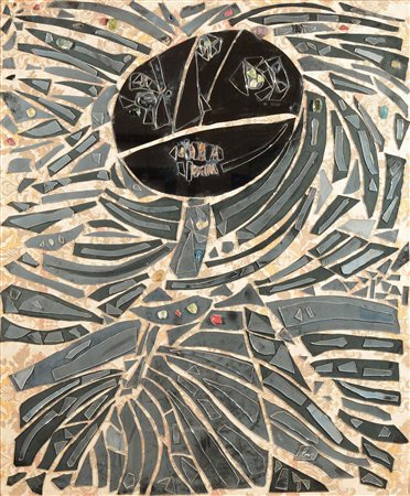 Enrico Baj (1924-2003), Danseuse au Miroir, collages di specchi su tela, cm...