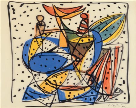 Primo Conti (1900-1988), Senza titolo, 1970 , pennarello e tempera su...