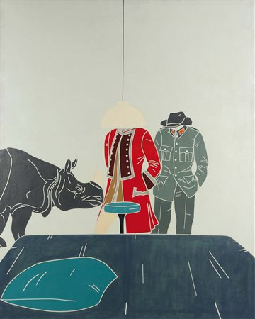 Emilio Tadini (1927-2002), Vita di Voltaire-Interno con figure, 1968,...