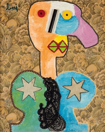 Enrico Baj (1924-2003), Ritratto, 1967, acrilici, collage, ovatta,...