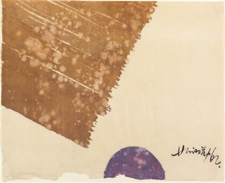 Hsiao Chin (1935), Tson, 1962, acquerello su carta giapponese, cm 38x46...