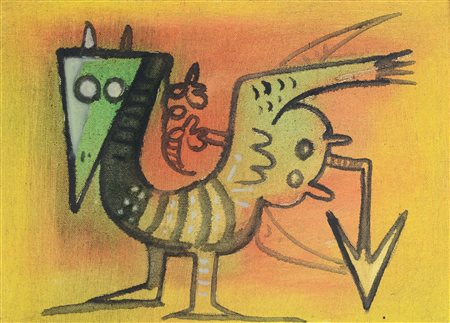 Wifredo Lam (1902-1982), Senza Titolo, 1973, olio su tela, cm 25x35, firmato...