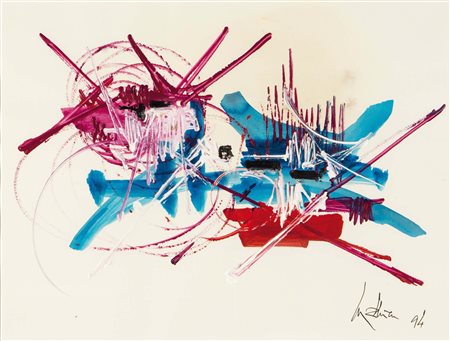 Georges Mathieu (1921-2012), Pleurs Delicieux, 1994, acrilico su carta, cm...