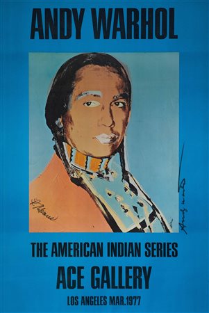 Andy Warhol (1928-1987), American Indian (blu), 1977, Ace Gallery, stampa...