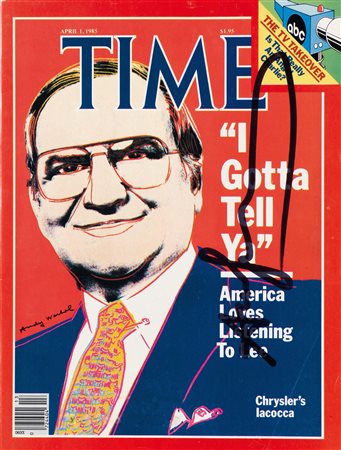 Andy Warhol (1928-1987), Lee Jacocca, 1985 , rivista “Time”, cm. 20.5x27.5...
