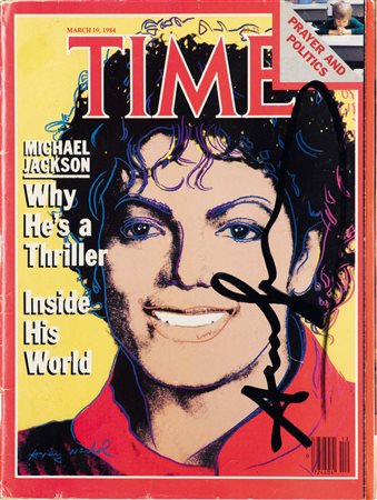 Andy Warhol (1928-1987), Michael Jackson, 1984 , rivista “Time”, cm.20.5x27.5...