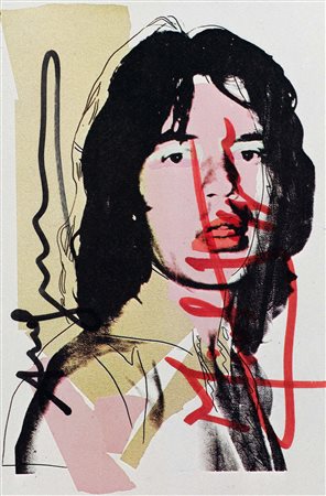 Andy Warhol (1928-1987), Mick Jagger ,1975 , Cartoline di invito (10), off...