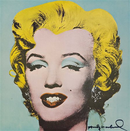 Andy Warhol (1928-1987), Marylin, 1971, off set a colori, cm 50x50 firmato in...
