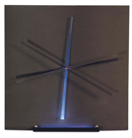 Hugo Demarco (1932-1995), Vitesse Bleu, 1993, installazione luminosa, cm...