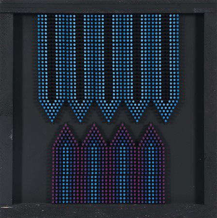 Franco Costalonga (1933), PCBBVB, tecnica mista su tavola, cm 26x26 firmato...