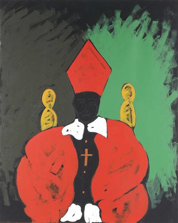 Tano Festa (1938-1988), Senza Titolo, anni '80, acrilico su tela, cm 80x100...