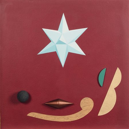 Pezzo Lucio Del (1933), La stella, 1989, collage tridimensionale, cm 85x85,...