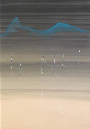 Valentino Vago (1931), Senza Titolo, 1983, tempera su carta, cm 67,5x47,5...