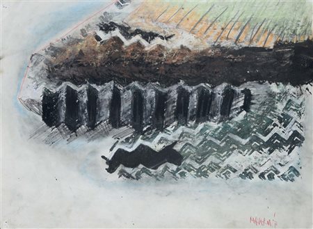 Markus Lupertz (1941), Senza titolo, tecnica mista su carta, cm 40x60 firmato...