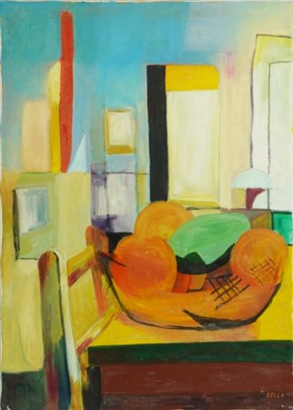 Filippo Bella, Dipinto, 20° secolo, Olio su tela, "Natura morta", 1992 50 x...