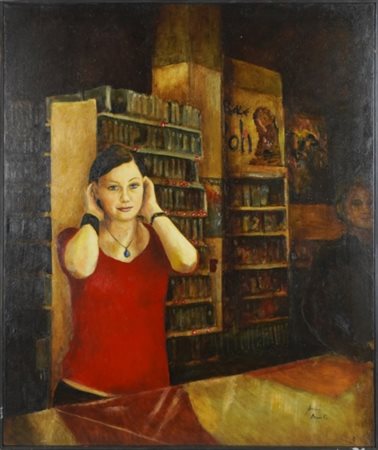 Josiane Brunelle, Dipinto, 20° secolo, Olio su tela, "Sarah", seconda metà...