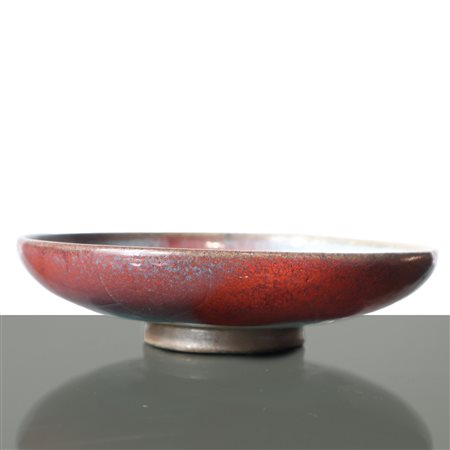 Antico piatto in porcellana cinese Junyao rosso