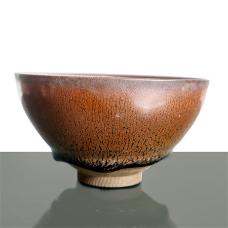 Tazza da tè in porcellana cinese smaltata nera e marrone, Song Dynasty