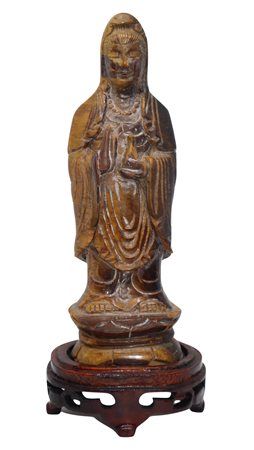 Buddha in piedi, occhio di tigre, 20° secolo